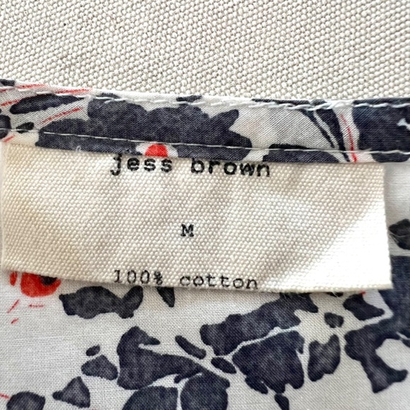 JESS BROWN Boat Neck Tunic Mini Dress in Navy Blue Floral Print - M - Picture 6 of 9